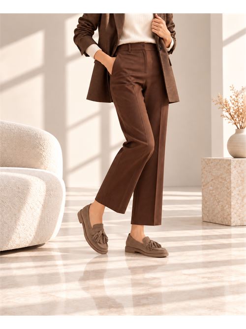 Mocassino taupe con nappine frangiate IL LACCIO | 5002802SUEDETAUPE